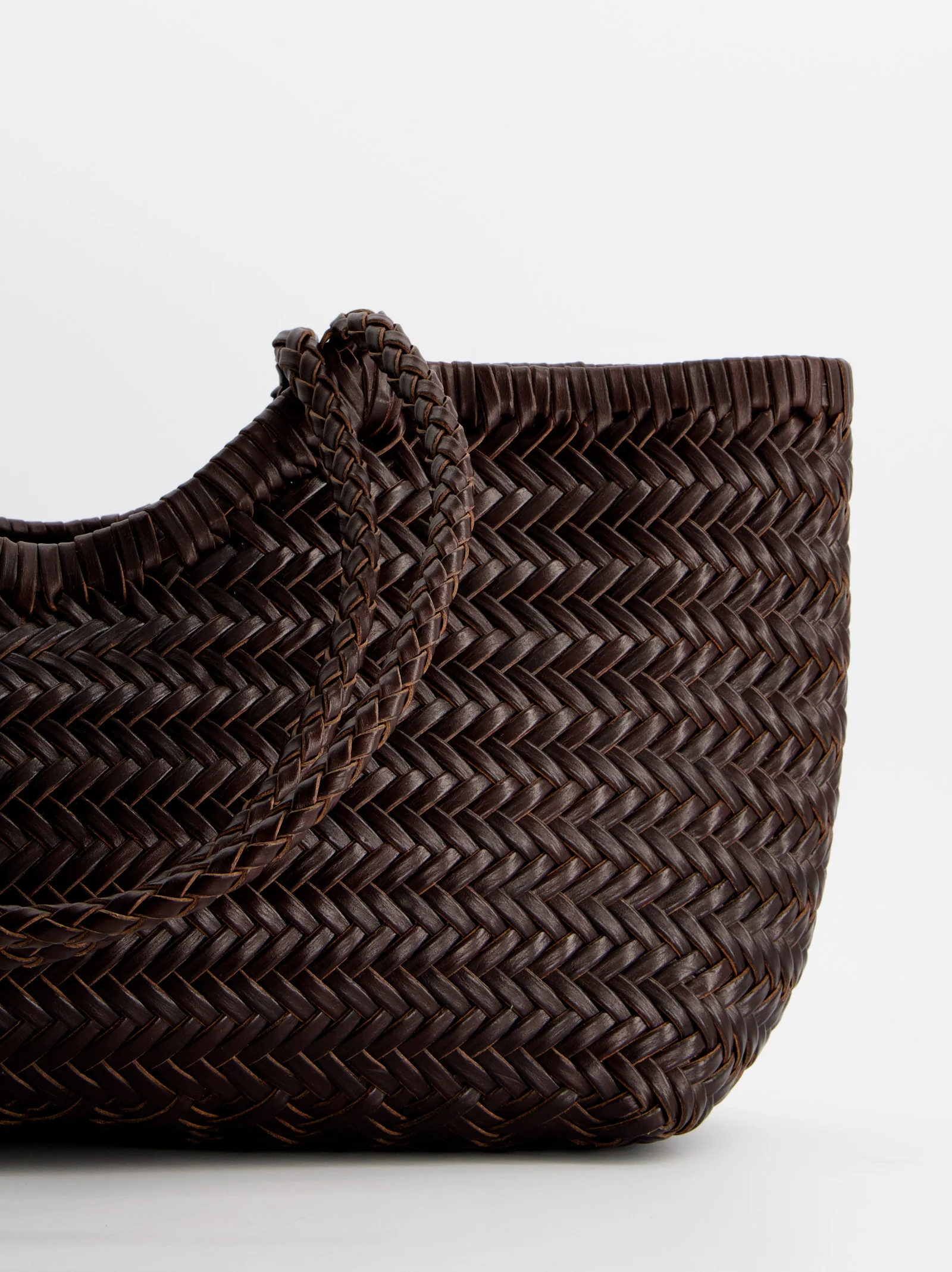 WOVEN LEATHER SHOPPER BAG - ROMI - Image 4