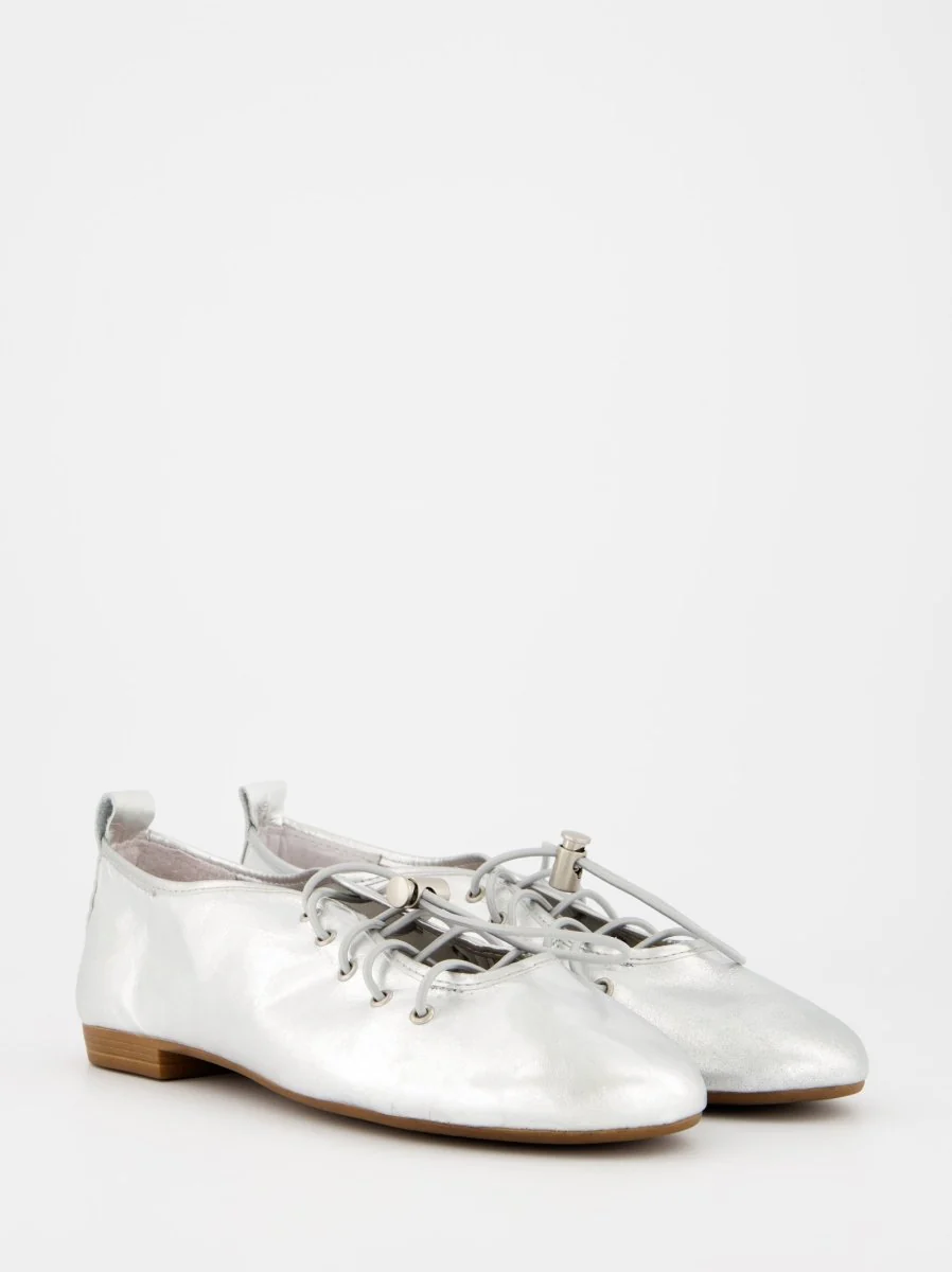 SILVER LEATHER FLATS - POMA - Image 3