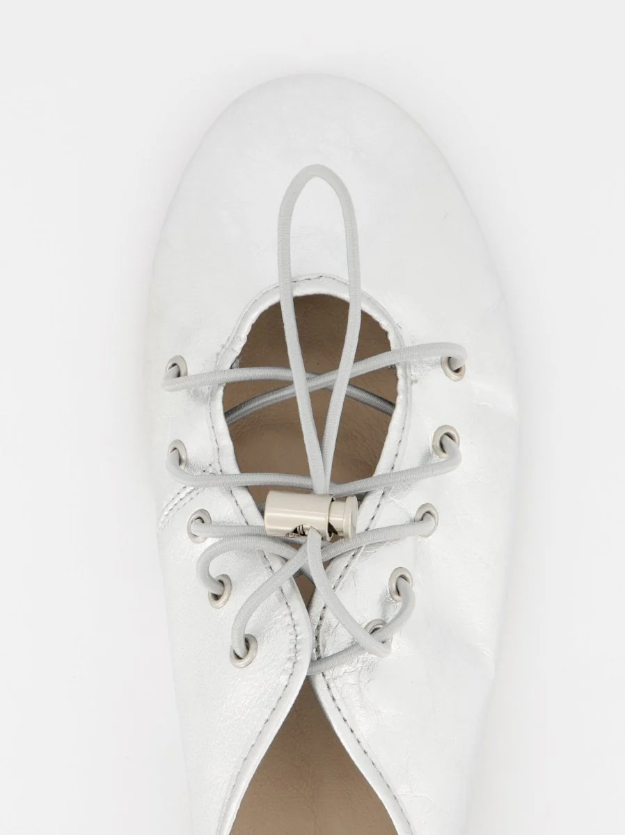 SILVER LEATHER FLATS - POMA - Image 4