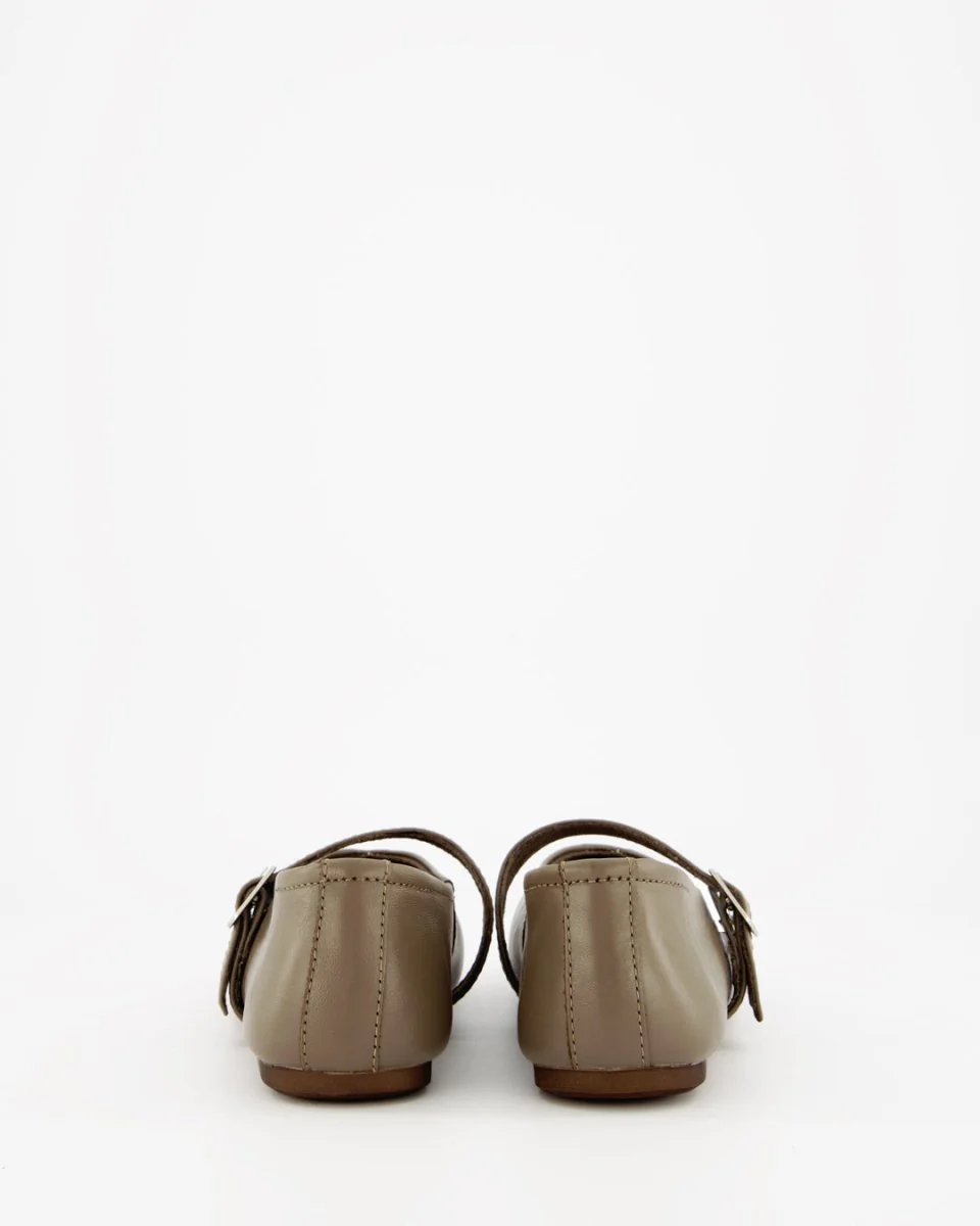 STILL - KAKI LEATHER FLATS - Image 6
