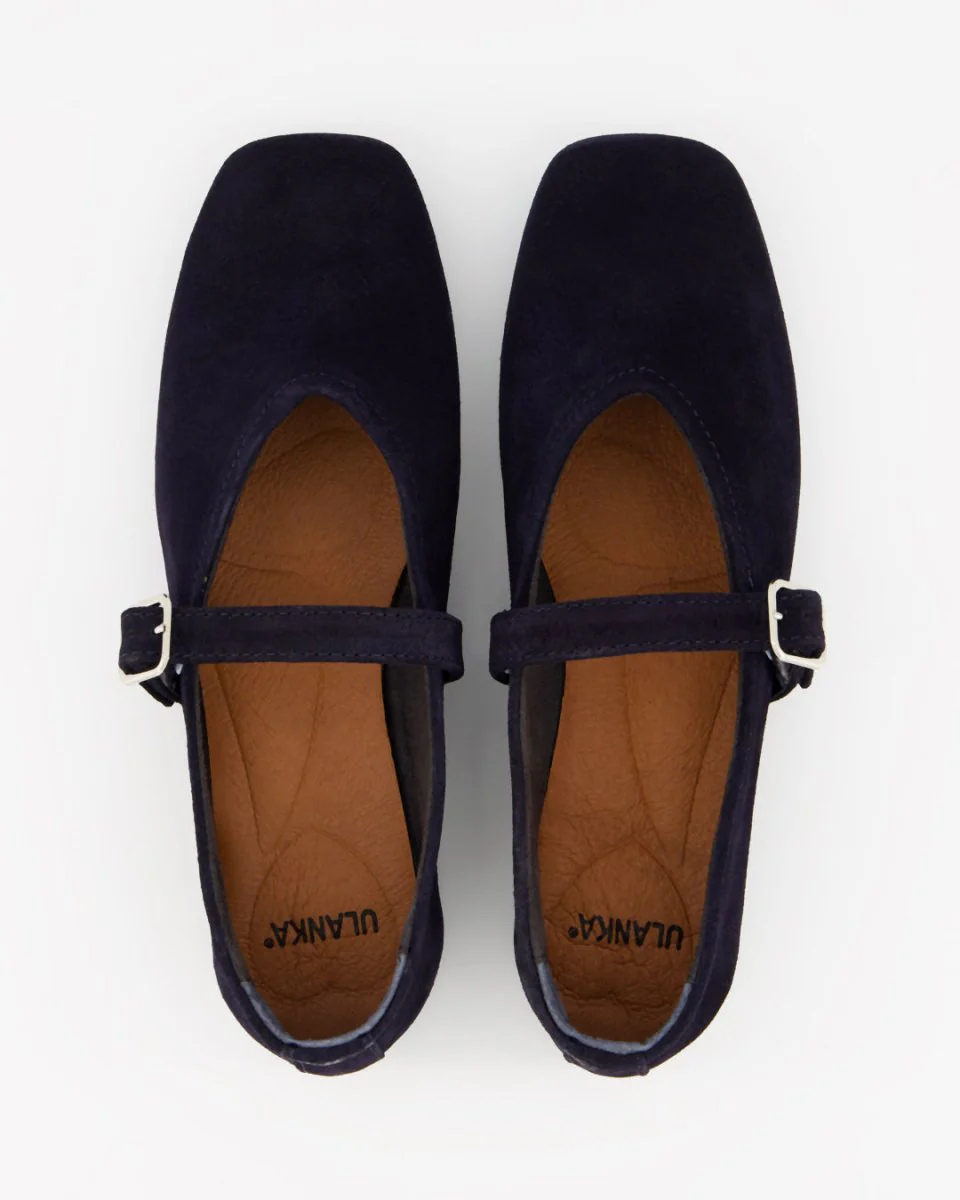 STILL - NAVY BLUE SUEDE FLATS - Image 3