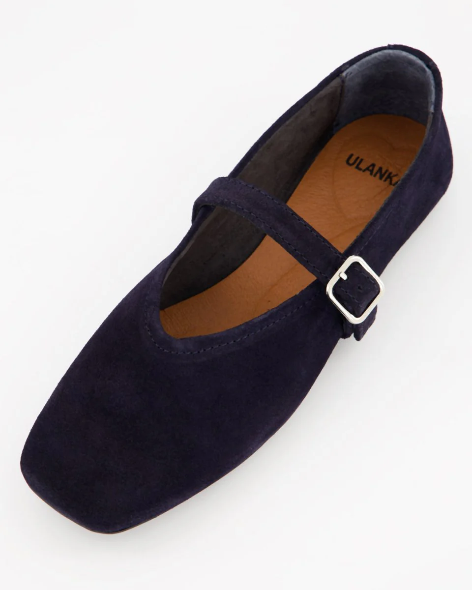STILL - NAVY BLUE SUEDE FLATS - Image 4