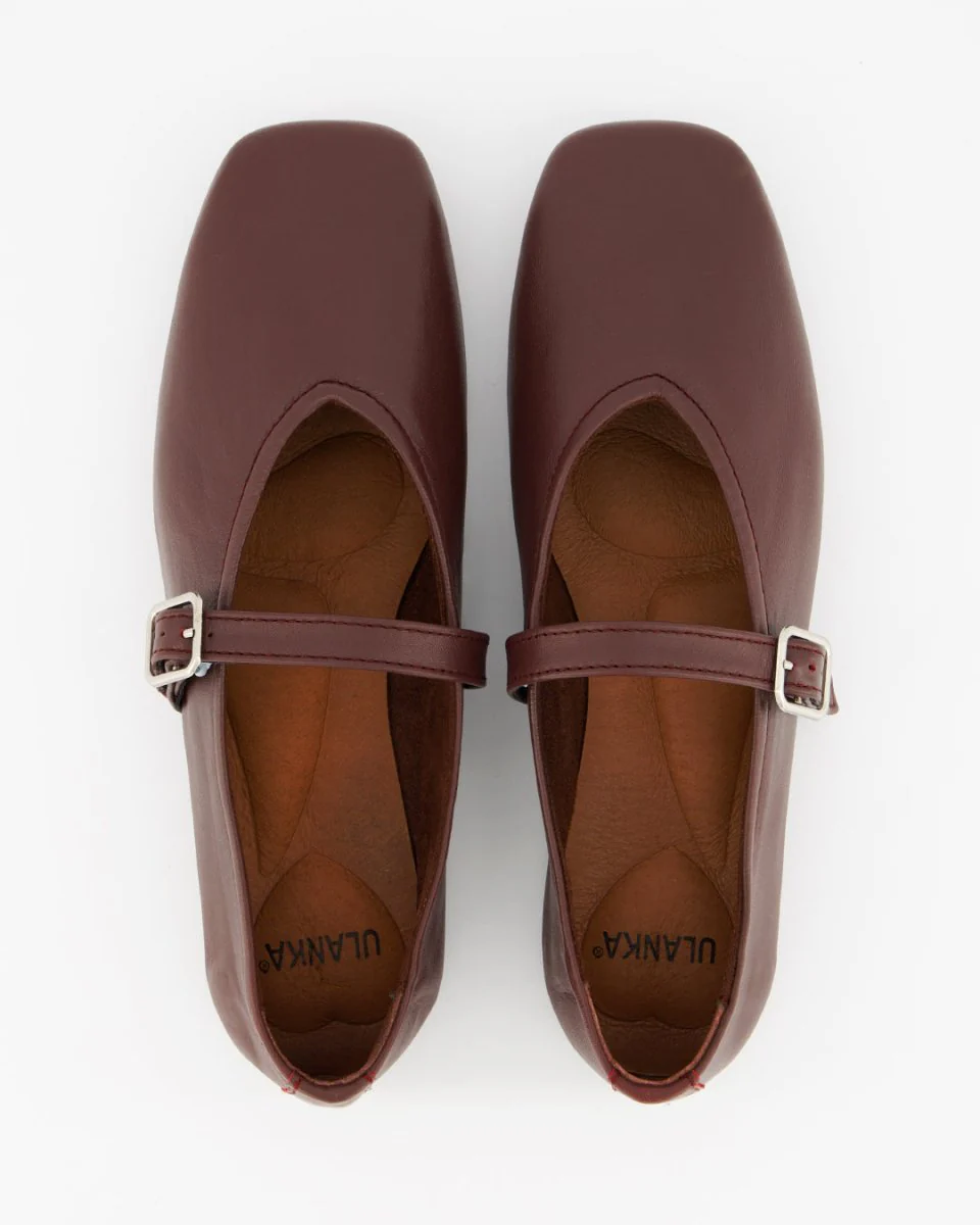 STILL - BURGUNDY LEATHER FLATS - Image 3