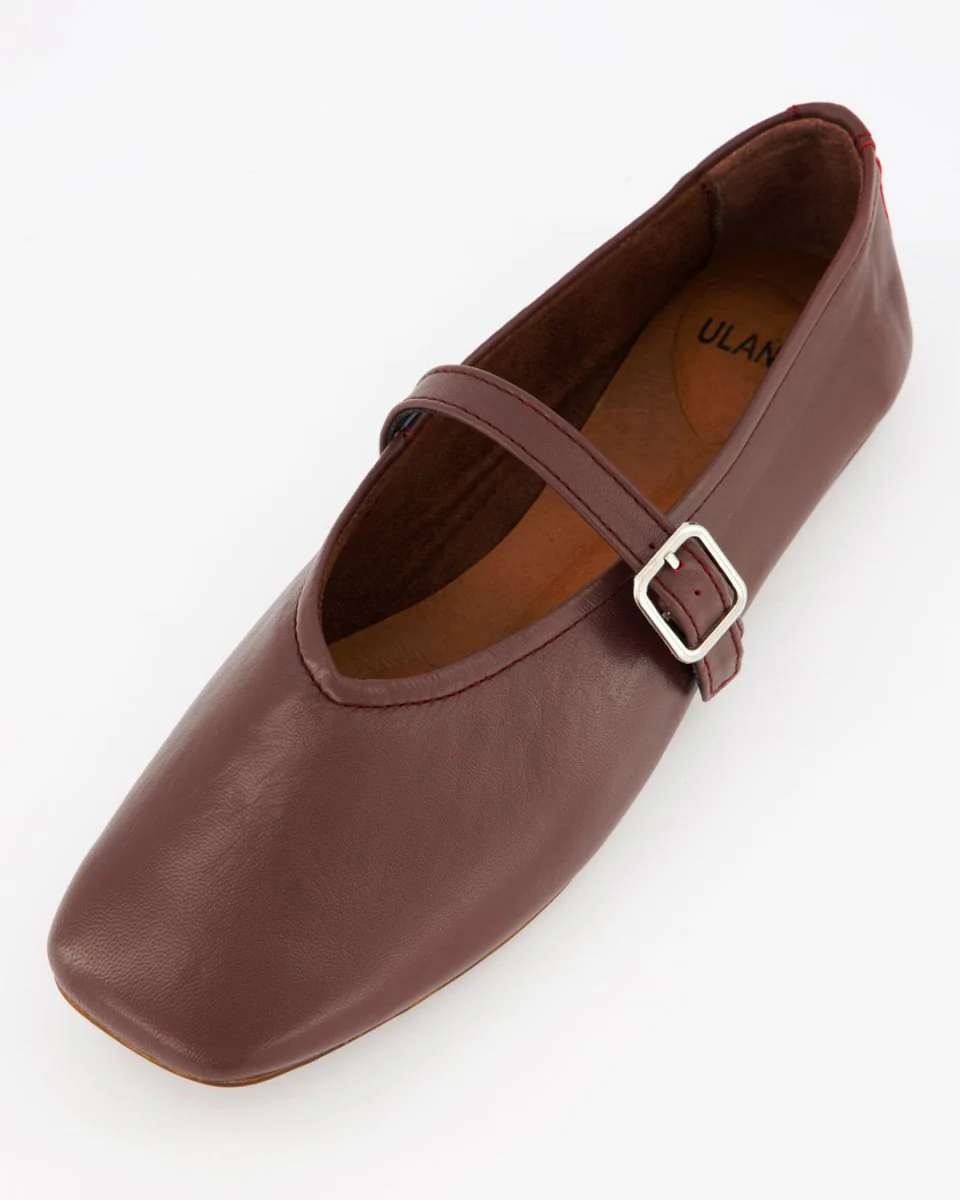 STILL - BURGUNDY LEATHER FLATS - Image 4