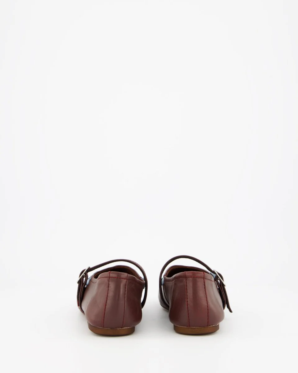 STILL - BURGUNDY LEATHER FLATS - Image 5