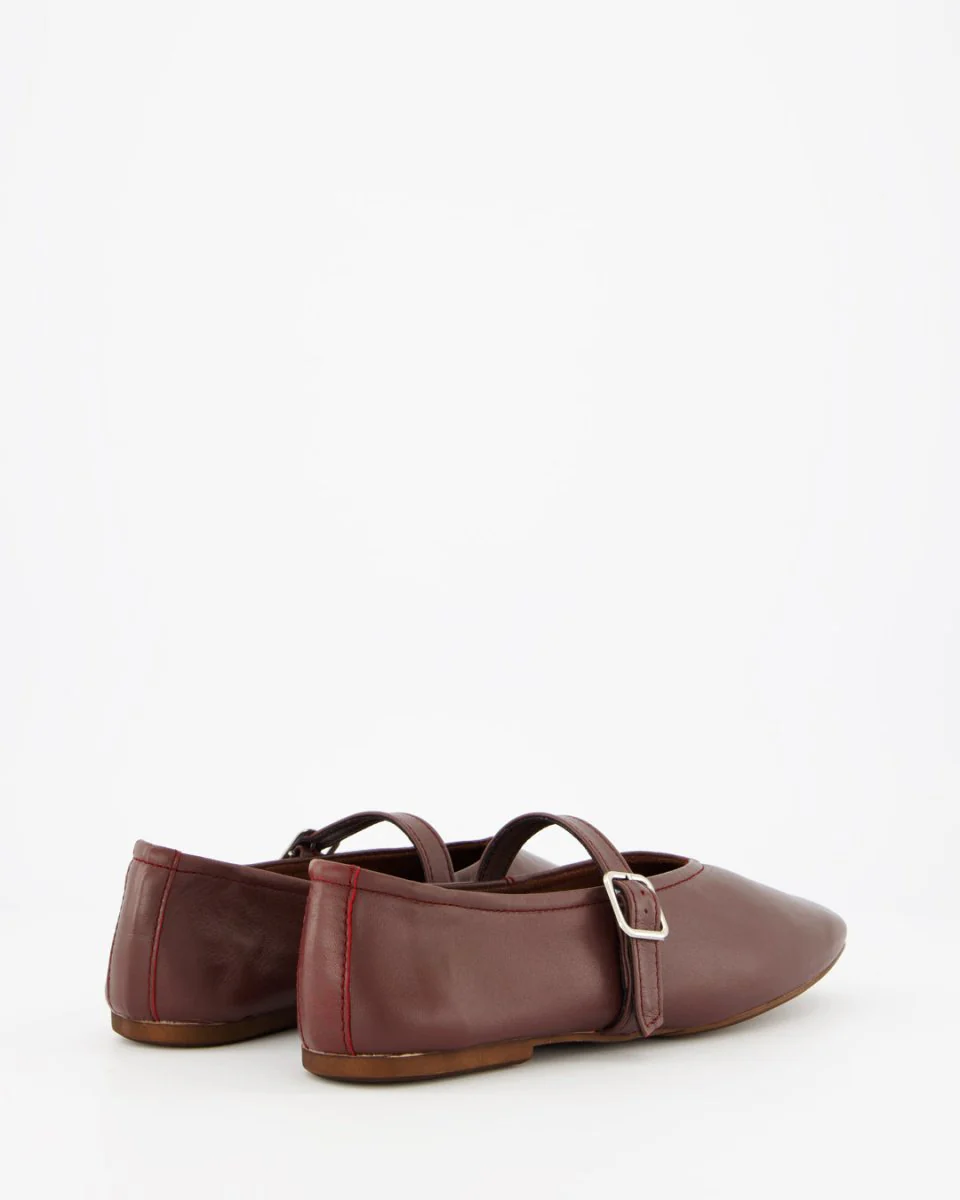 STILL - BURGUNDY LEATHER FLATS - Image 6