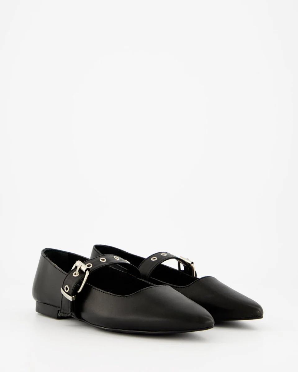 TACHIN - BLACK LEATHER FLATS - Image 3