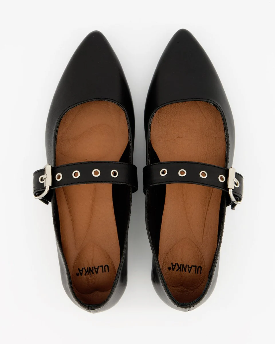 TACHIN - BLACK LEATHER FLATS - Image 4