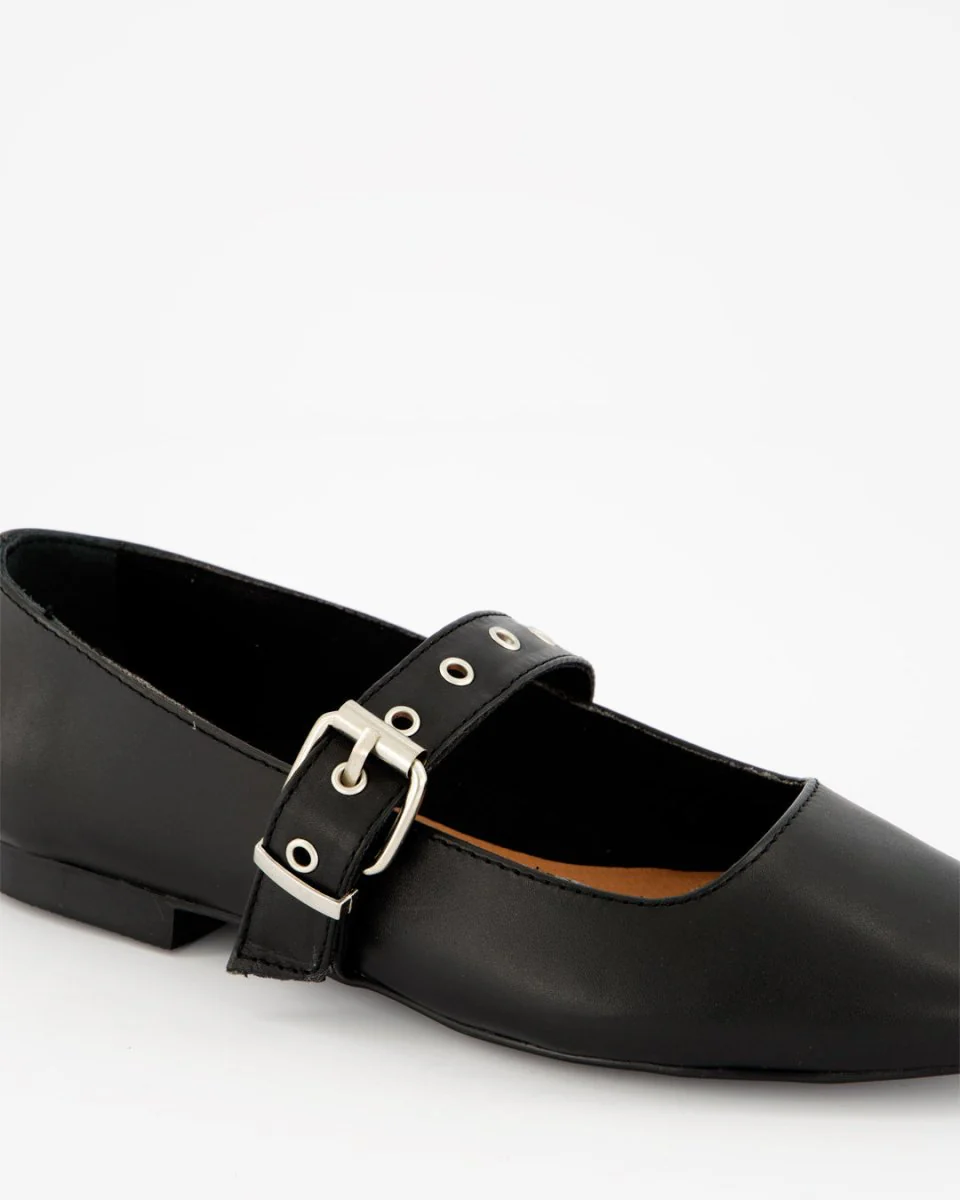 TACHIN - BLACK LEATHER FLATS - Image 5