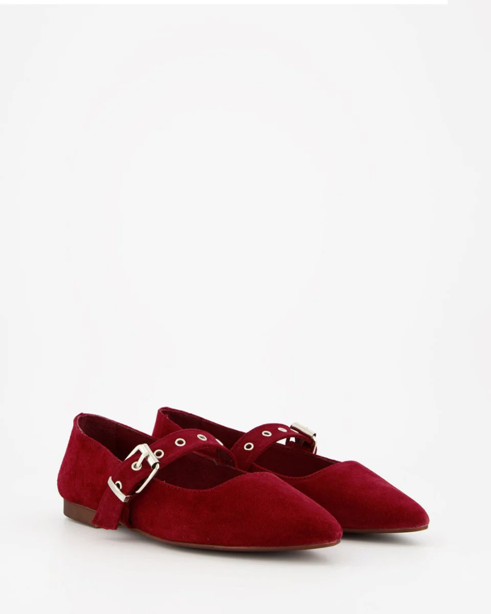 RED SUEDE FLATS - TACHIN - Image 2