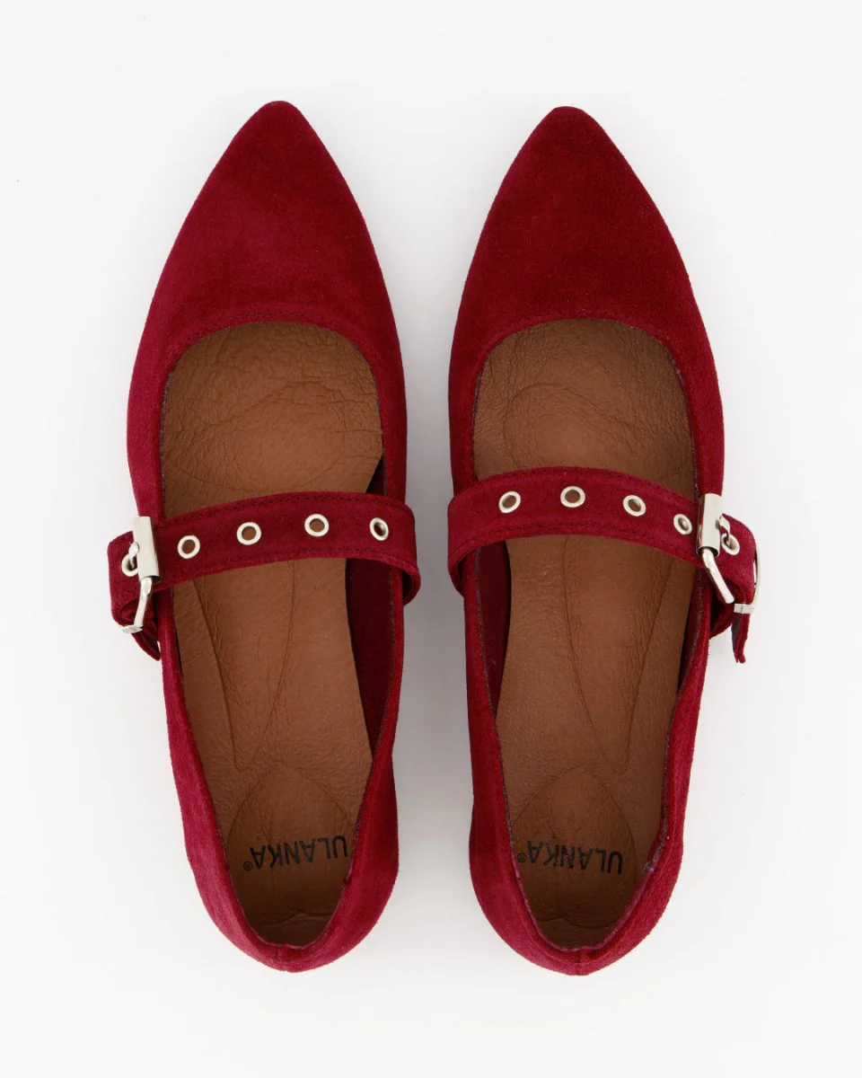 RED SUEDE FLATS - TACHIN - Image 3