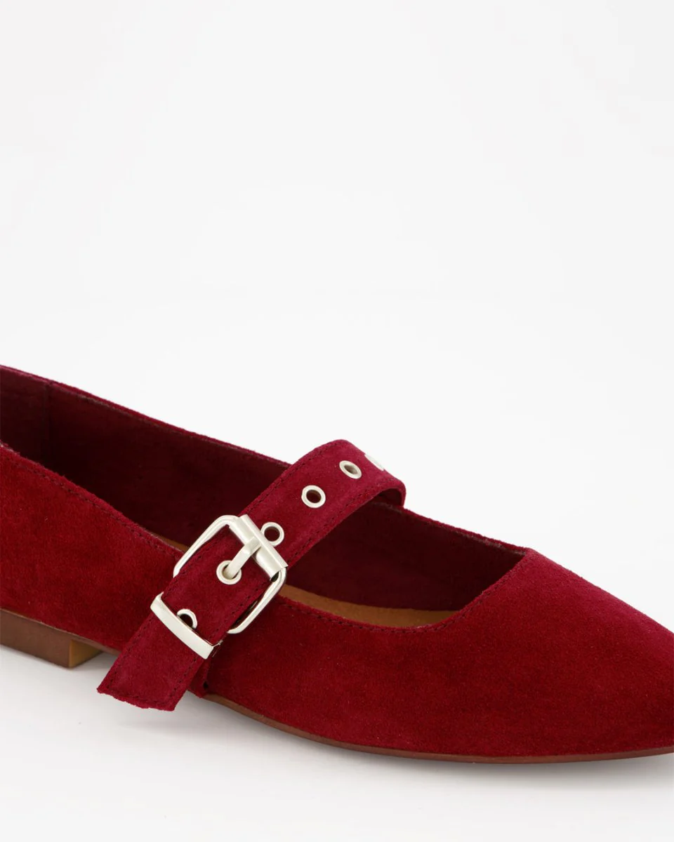 RED SUEDE FLATS - TACHIN - Image 4