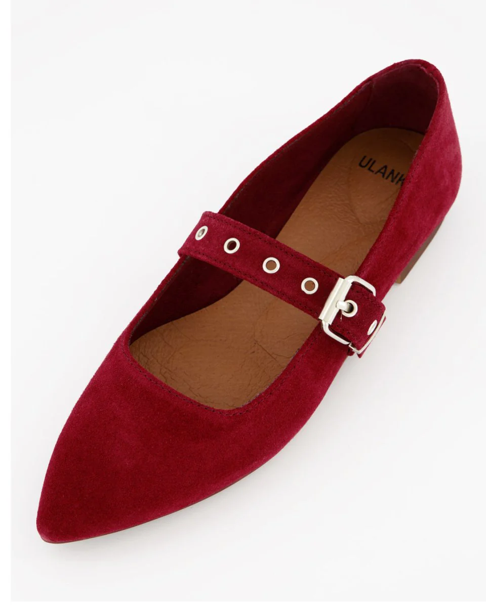 RED SUEDE FLATS - TACHIN - Image 5
