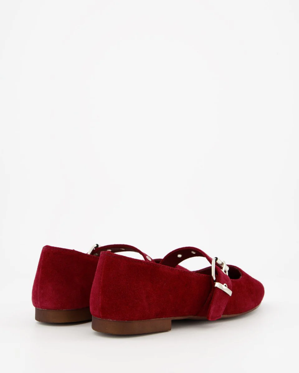 RED SUEDE FLATS - TACHIN - Image 6