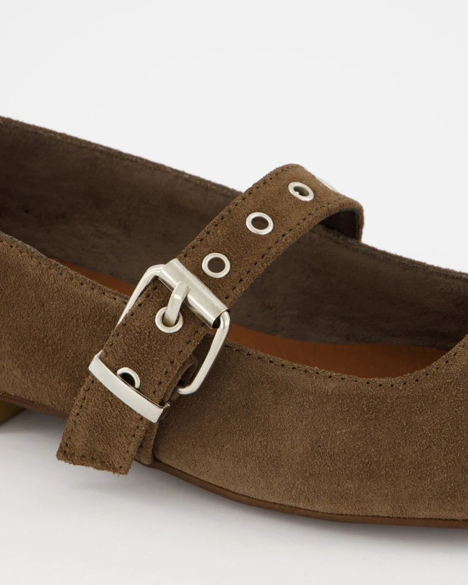 TACHIN - BROWN SUEDE FLATS - Image 3