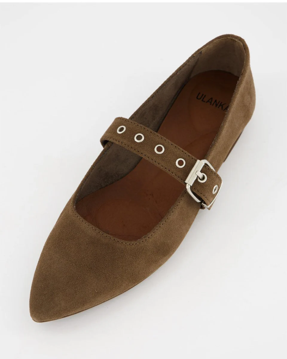 TACHIN - BROWN SUEDE FLATS - Image 4