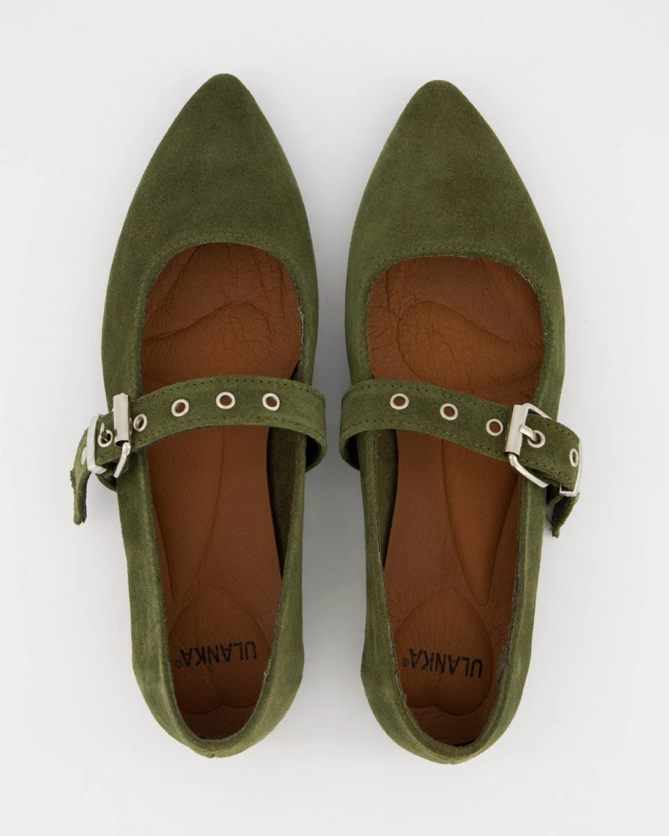 TACHIN - GREEN SUEDE FLATS - Image 5