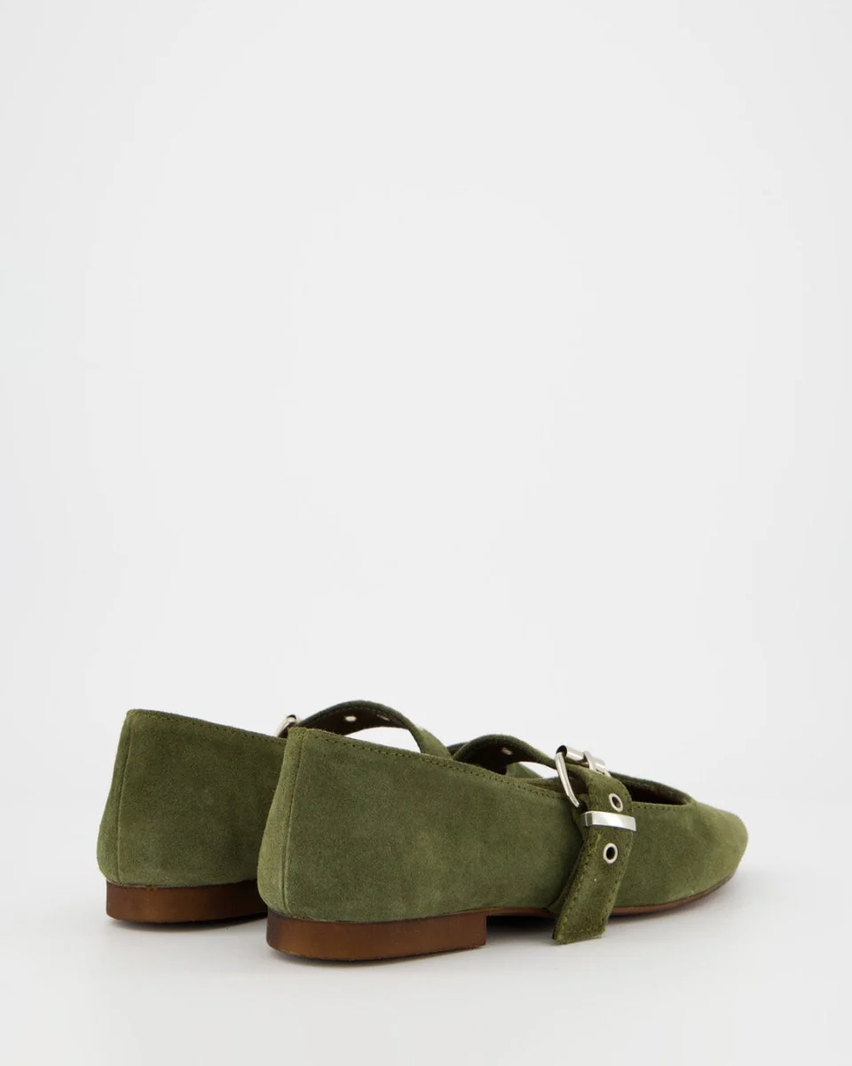TACHIN - GREEN SUEDE FLATS - Image 6