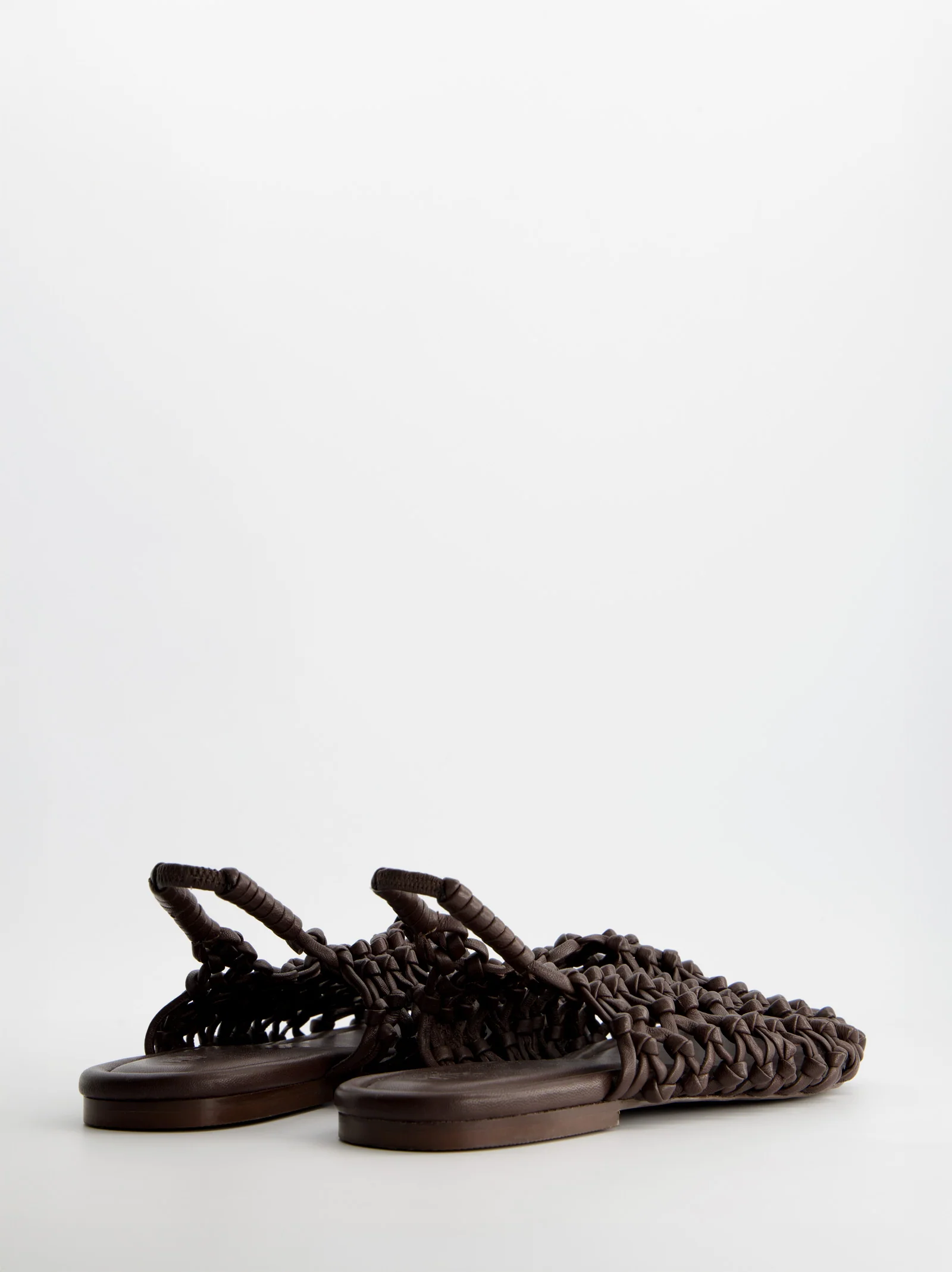 BRAIDED LEATHER SLINGBACK FLATS - THUNDER - Image 5