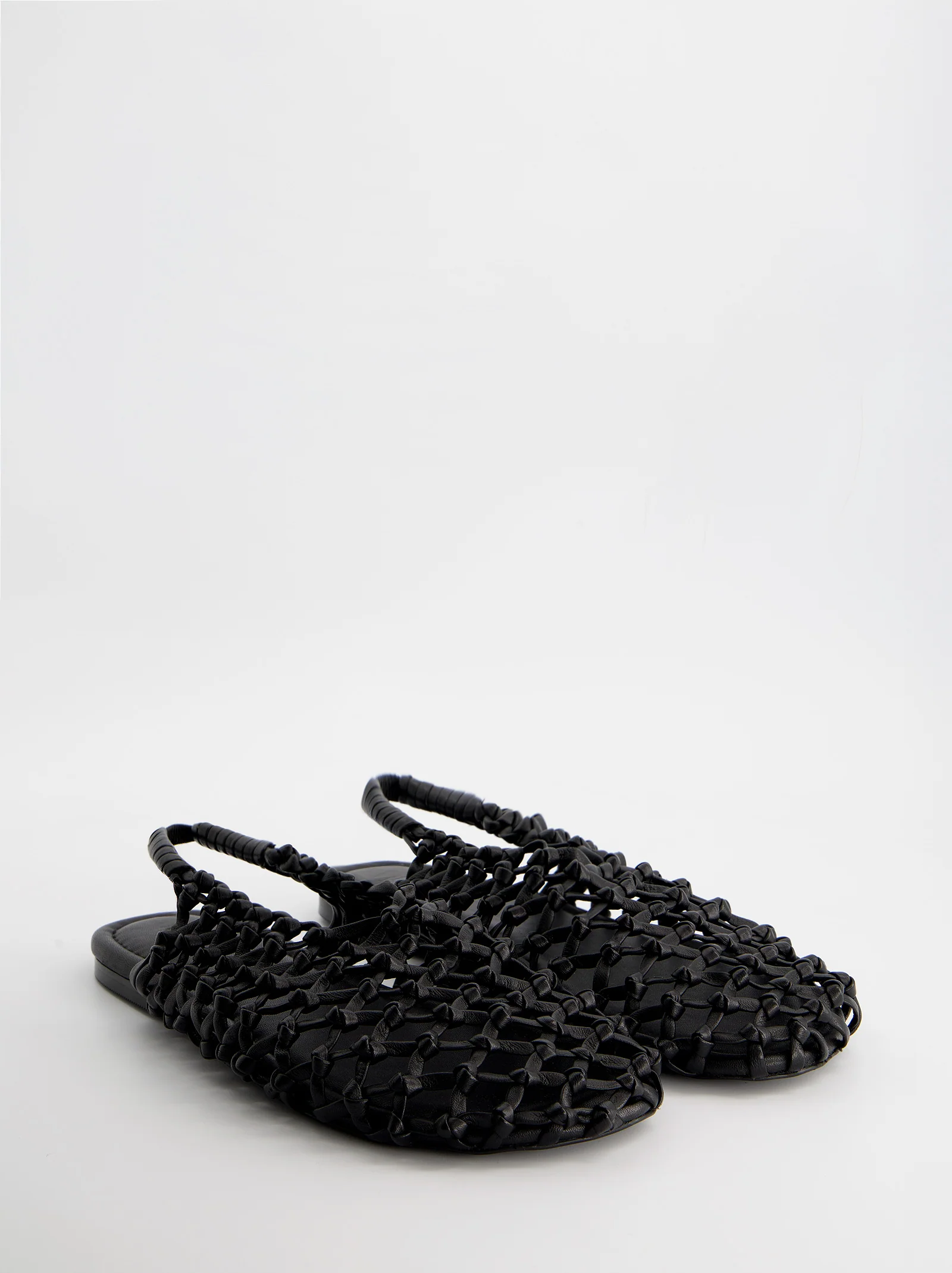 BRAIDED LEATHER SLINGBACK FLATS - THUNDER - Image 5
