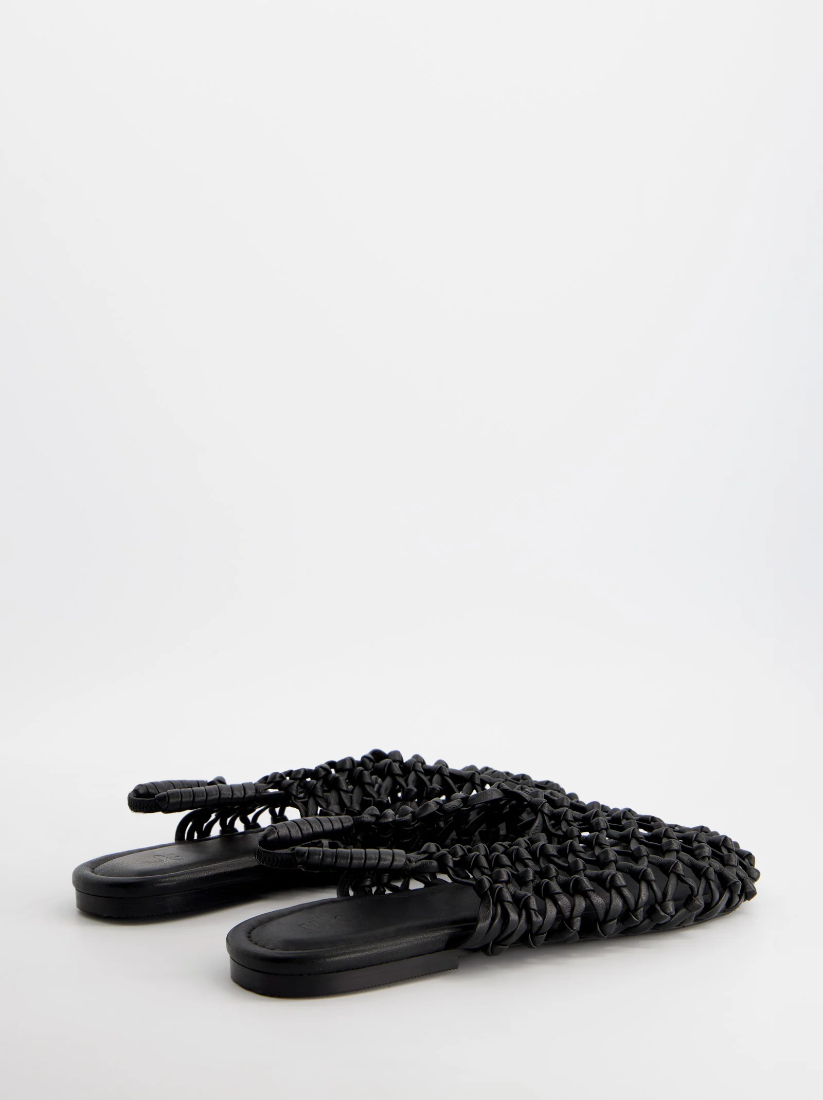 BRAIDED LEATHER SLINGBACK FLATS - THUNDER - Image 6