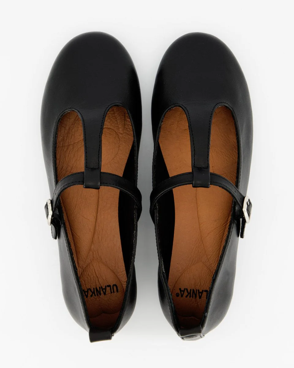 TULI - BLACK LEATHER FLATS - Image 3