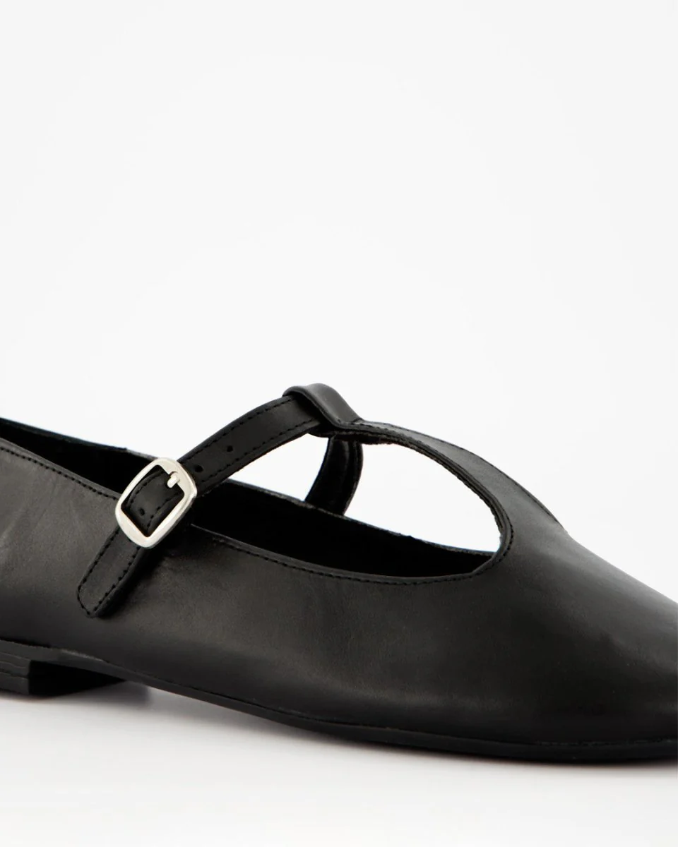 TULI - BLACK LEATHER FLATS - Image 4
