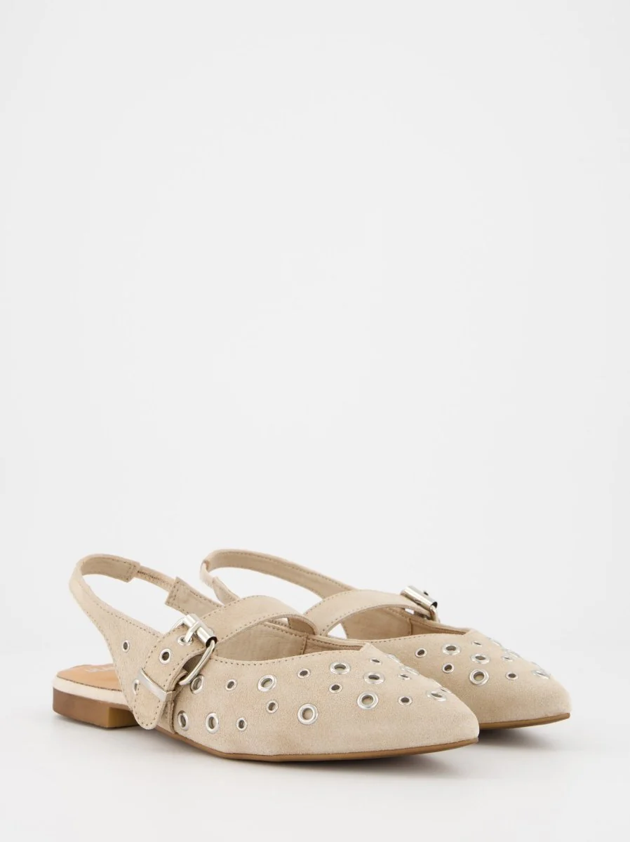 WHITE LEATHER FLATS - MONDE - Image 3