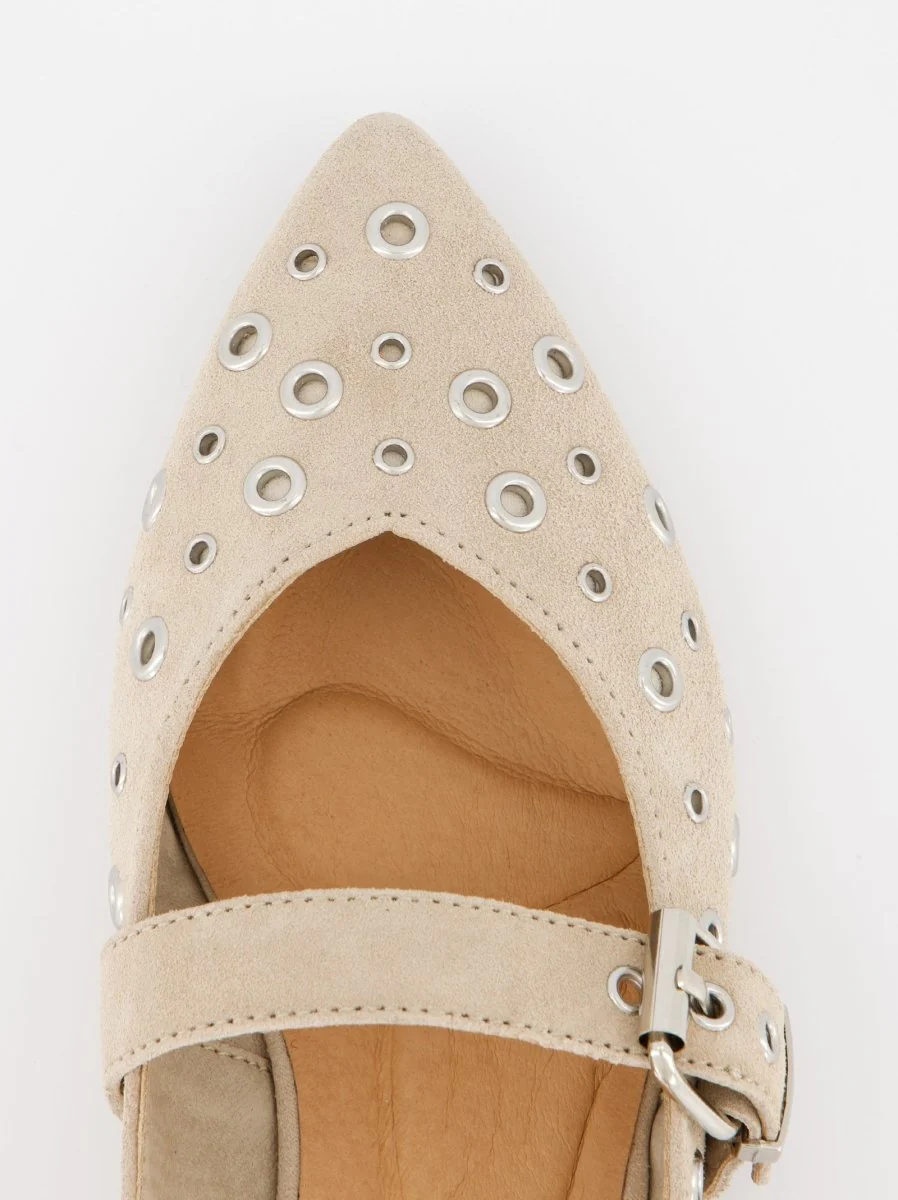 WHITE LEATHER FLATS - MONDE - Image 4