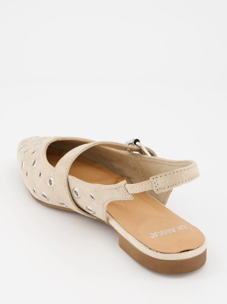 WHITE LEATHER FLATS - MONDE - Image 5